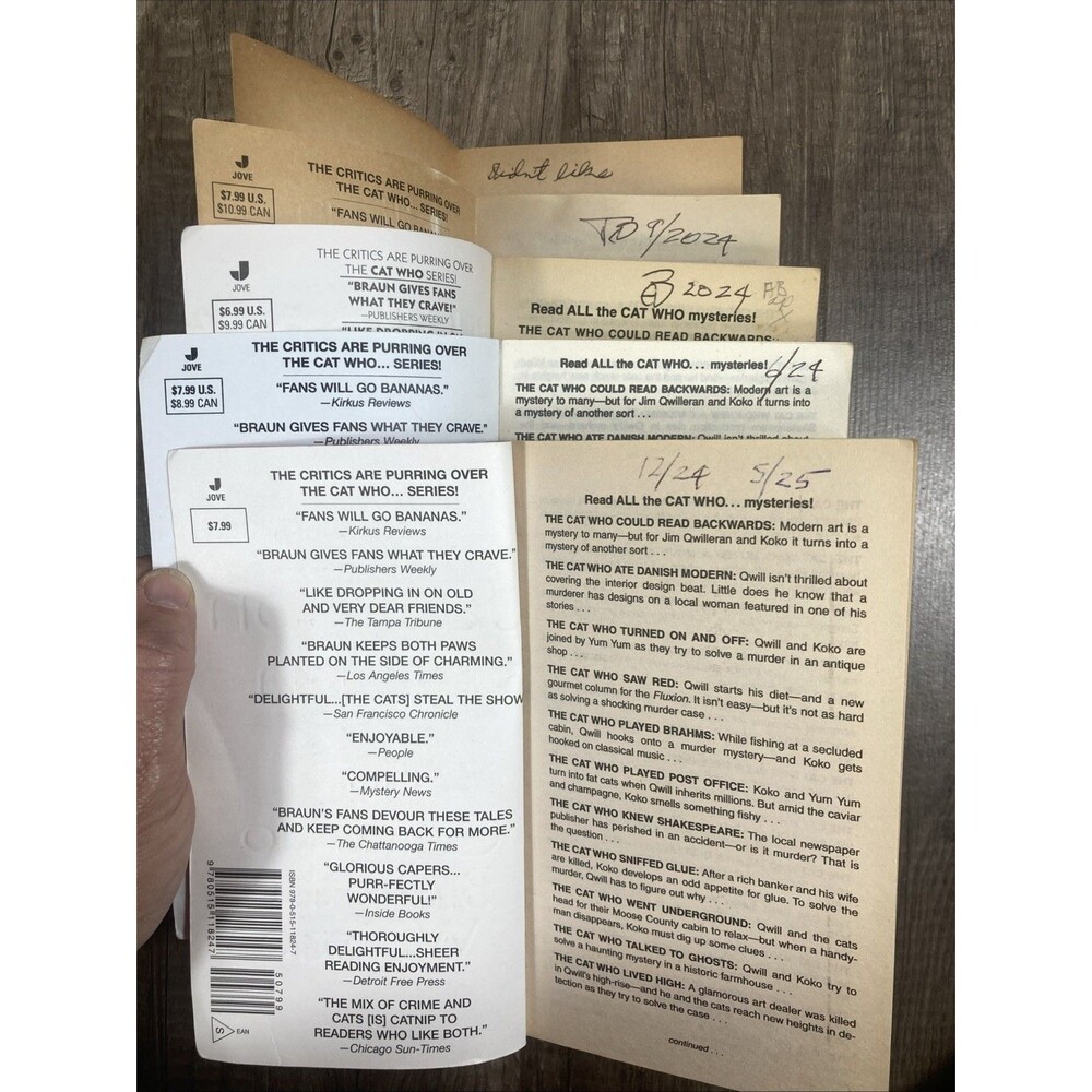Lilian Jackson Braun Cat Who Mystery Series Book Lot of 5 PB Cozy Crime Fiction - Picture 8 of 8